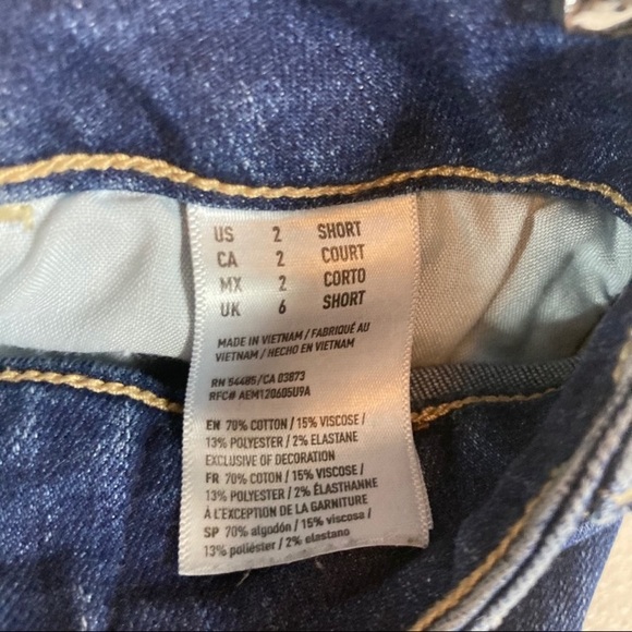 American Eagle AEO Super Hi-Rise Legging‎ Skinny Jeans Dark Women’s Sz 2 Short - Picture 5 of 5